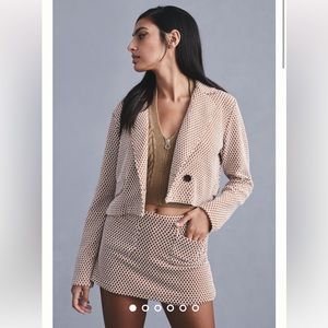 Anthropologie Beige and Cream Textured Blazer